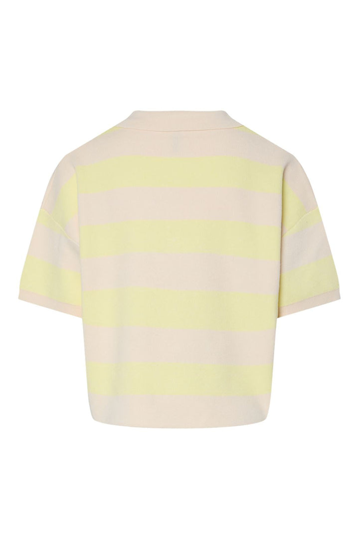 Pieces - Pcjassy Ss Short Polo Knit Fsy - 4884099 French Vanilla Coconut Milk