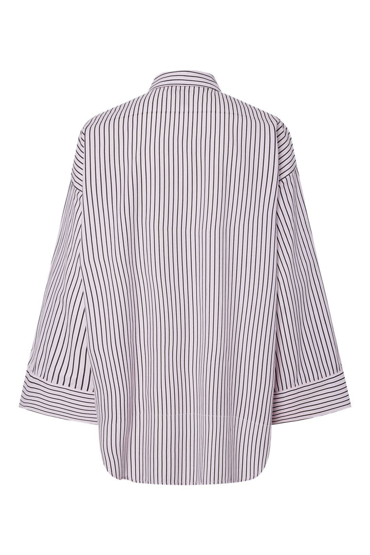 Pieces - Pcjenna Ls Long Shirt - 4945039 Pink Tulle Delicioso And Bright White