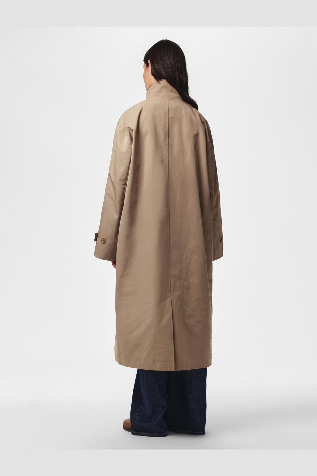 Pieces - Pcjorma High Neck Long Jacket - 5190901 Greige