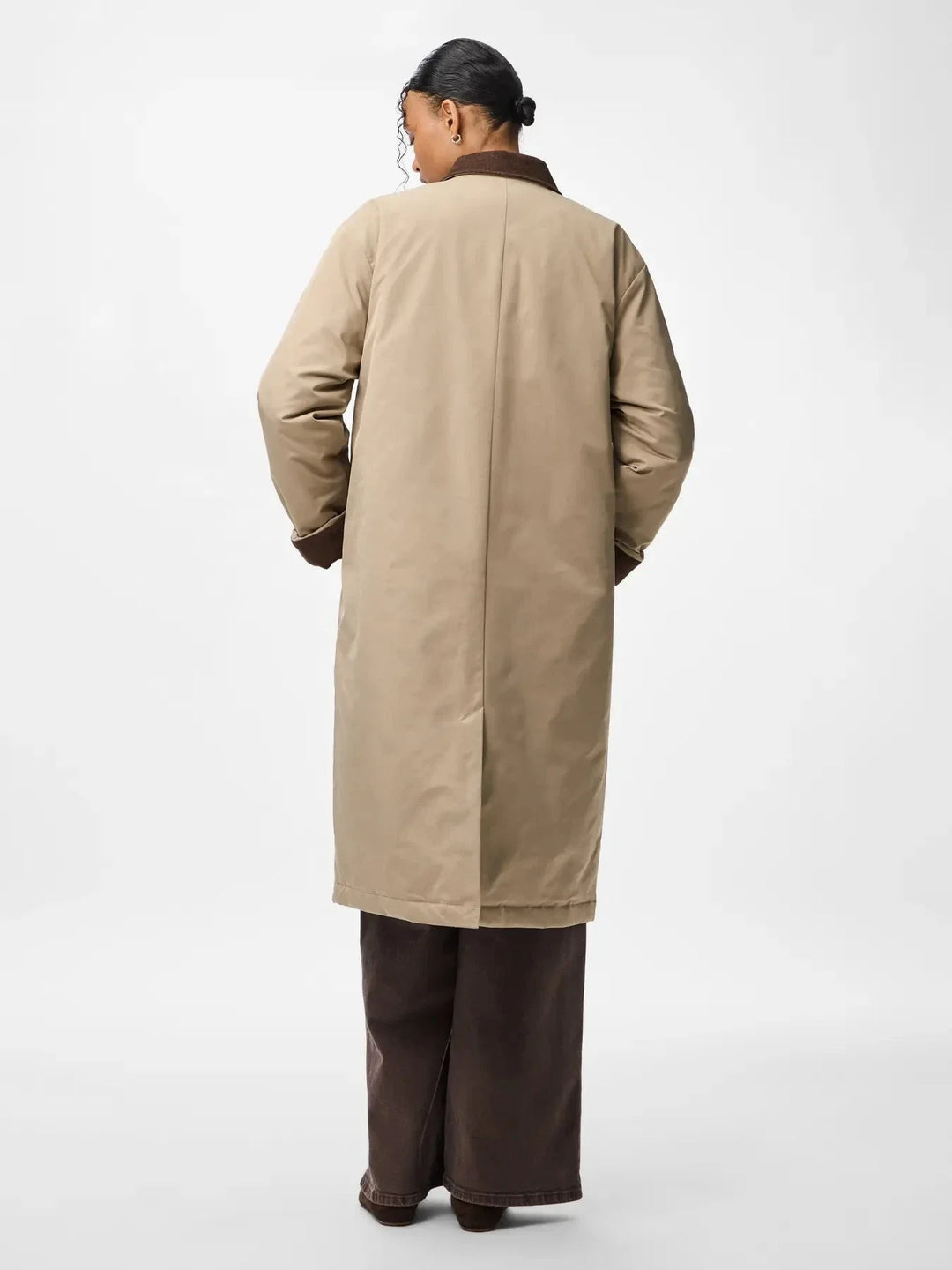 Pieces - Pcjorma Long Corduroy Jacket - 4789178 Greige Hot Fudge Frakker 