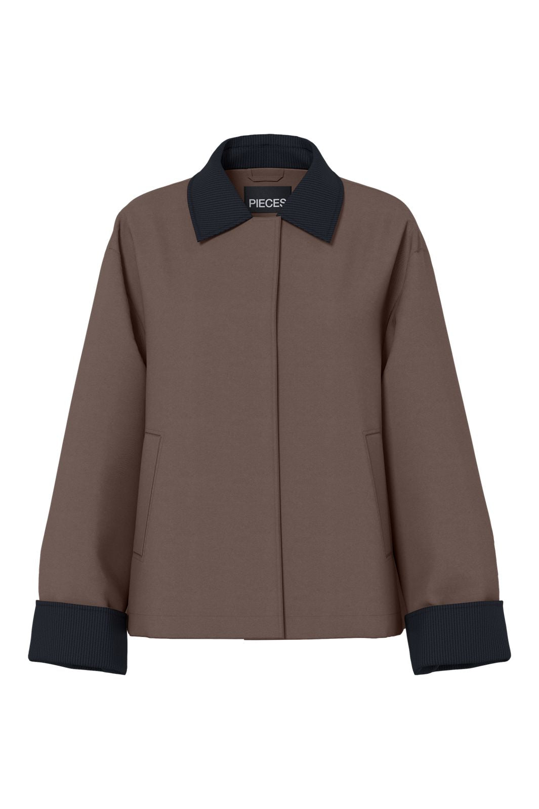 Pieces - Pcjorma Short Light Jacket - 4927144 Coffee Quartz Black