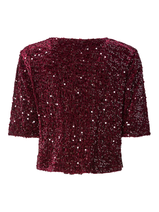Pieces - Pckam 2/4 Cardigan - 4883153 Tawny Port Tawney Port Sequins Cardigans 