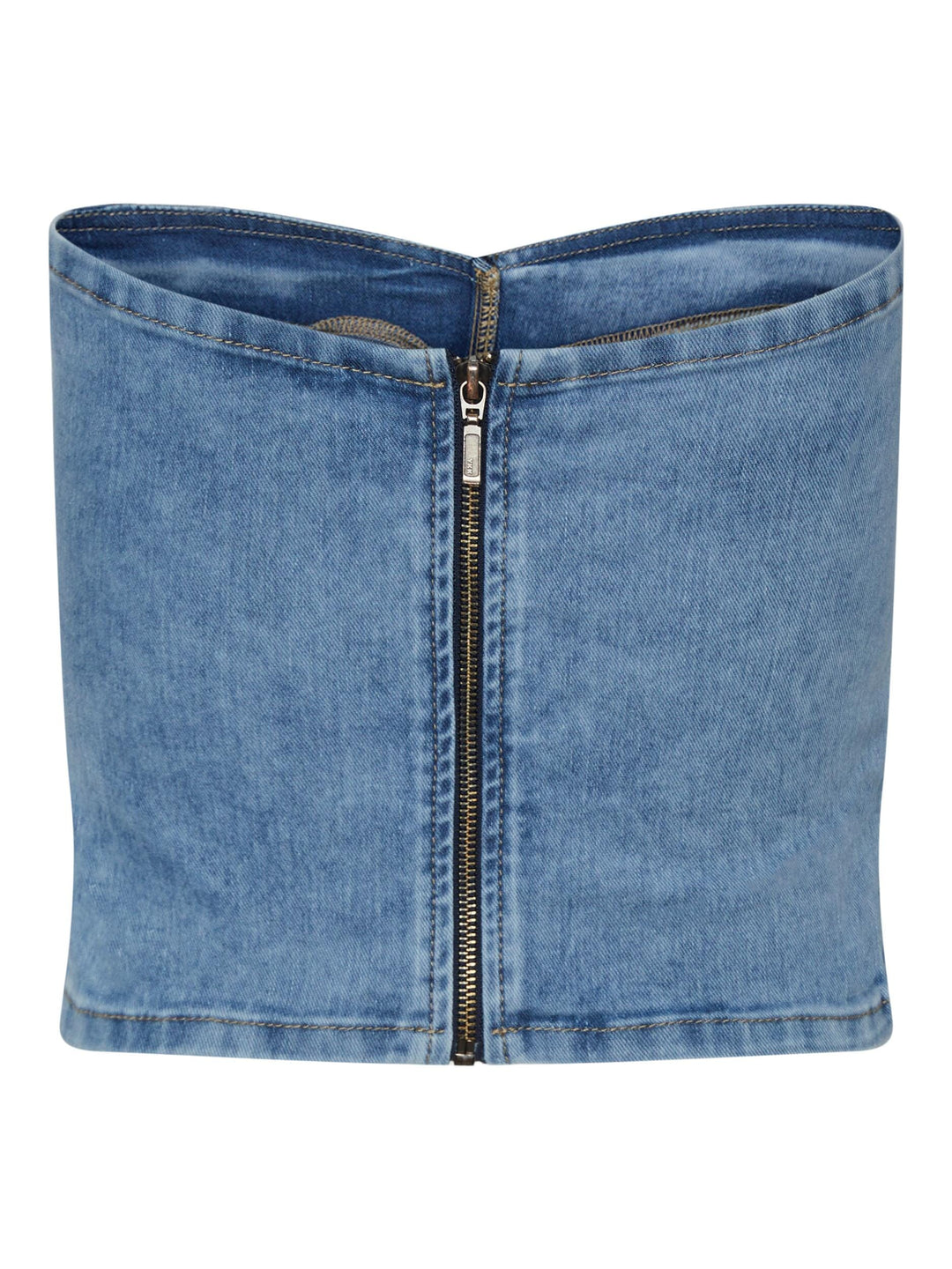 Pieces - Pckiggy Corset - Light Blue Denim Toppe 