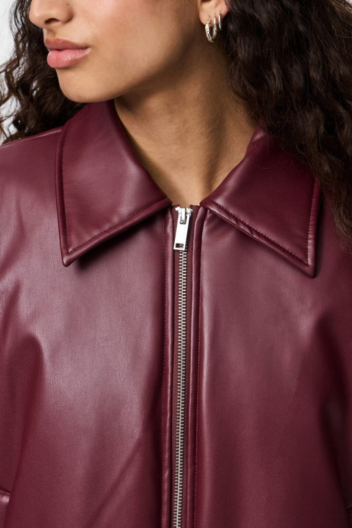Pieces - Pclara Padded Coated Bomber Jacket - 4948870 Tawny Port Jakker 