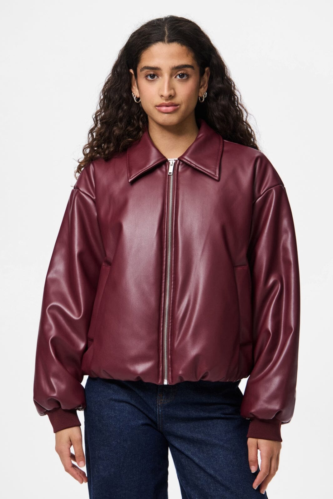 Pieces - Pclara Padded Coated Bomber Jacket - 4948870 Tawny Port Jakker 