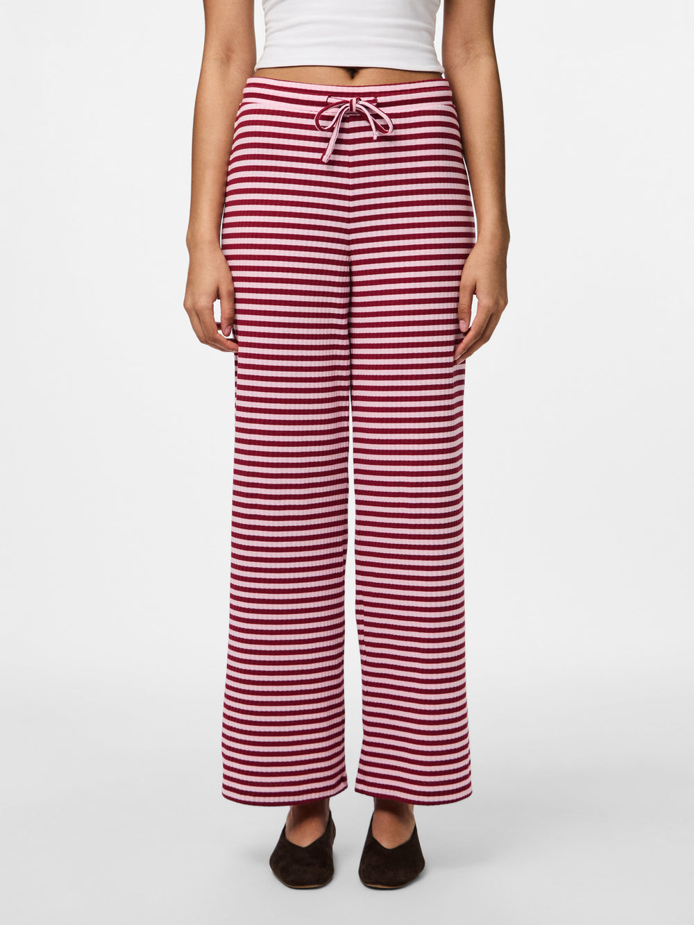 Pieces - Pclaya Wide Pants - 4963248 Goji Berry Pink Tulle Bukser 