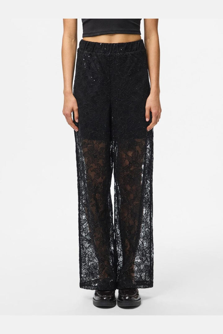 Pieces - Pclouise Straight Pants - 5039172 Black Black Sequins