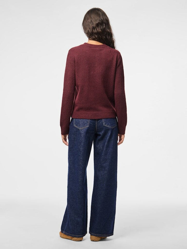 Pieces - Pcmalou Ls Knit Cardigan - 4864698 Tawny Port Melange Cardigans 