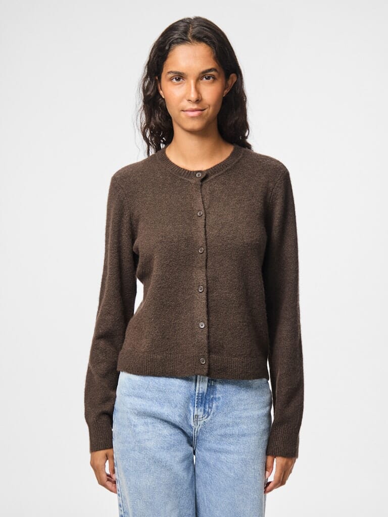 Pieces - Pcmalou Ls Knit Cardigan - 4864700 Hot Fudge Melange Cardigans 