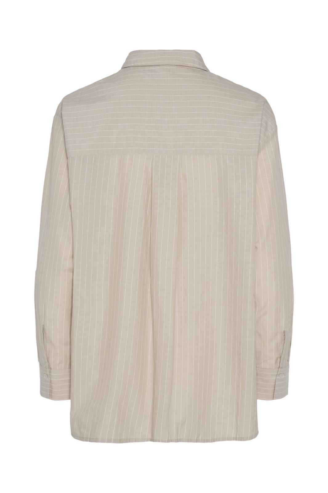 Pieces - Pcmelia Ls Loose Shirt - 4665414 Crockery Thin Bright White
