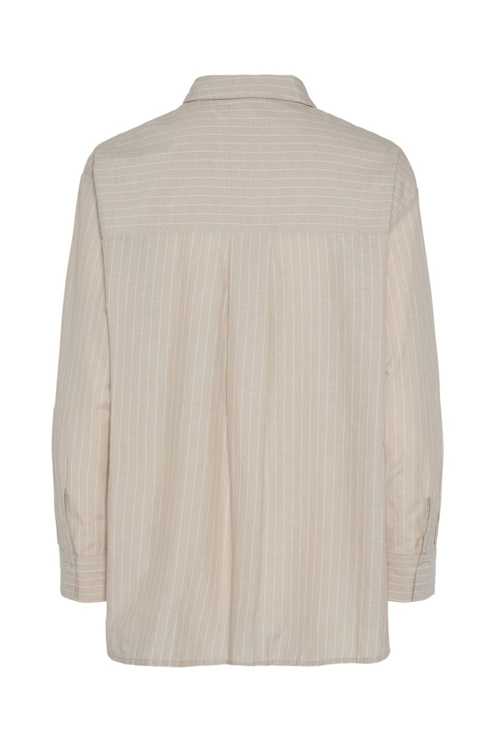 Pieces - Pcmelia Ls Loose Shirt - 4665414 Crockery Thin Bright White