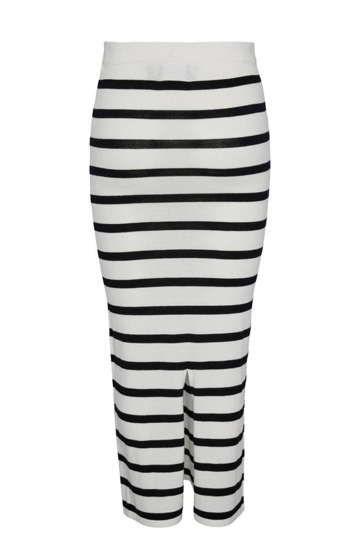 Pieces - Pcmikala Ankle Skirt Pa - 4439301 Cloud Dancer Black Nederdele 