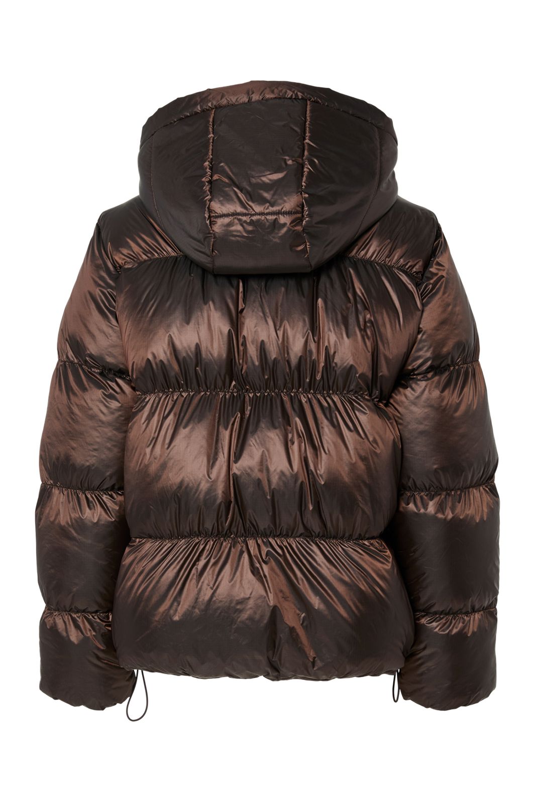 Pieces - Pcmilla Shiny Puffer Jacket W. Hood - 4888327 Hot Fudge