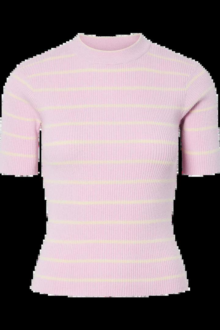 Pieces - Pcmira Ss O-Neck Knit - 4899830 Winsome Orchid Birch Narrow T-shirts 