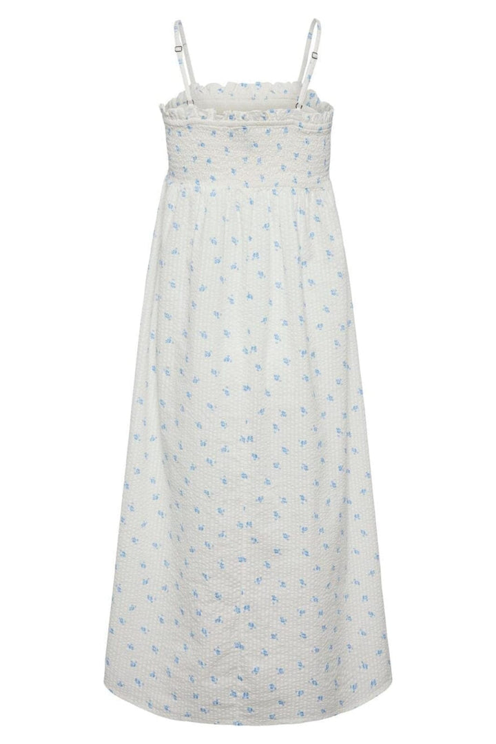 Pieces - Pcmira Strap Midi Dress - 4362014 Cloud Dancer All Aboard Flower Kjoler 
