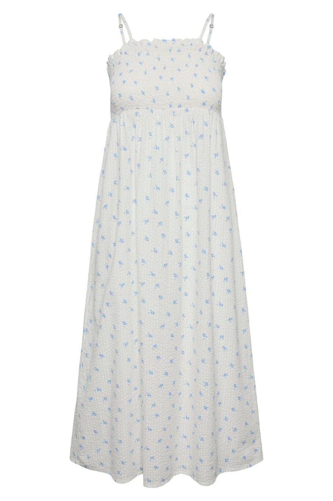 Pieces - Pcmira Strap Midi Dress - 4362014 Cloud Dancer All Aboard Flower Kjoler 