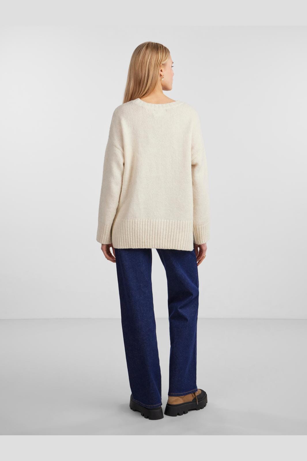 Pieces, Pcnancy Ls Loose O-Neck Knit, Birch