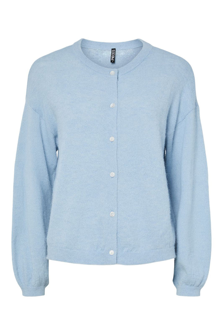 Pieces - Pcnaomi Ls O-Neck Knit Cardigan - 4897829 Cashmere Blue Melange