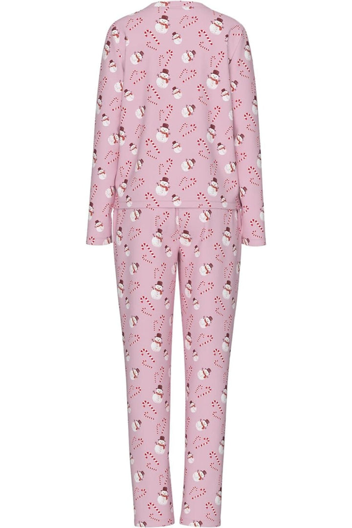Pieces - Pcnaya Xmas Ls Nightwear Set - 4829535 Pink-A-Boo Snowman/Candycane Nattøj 