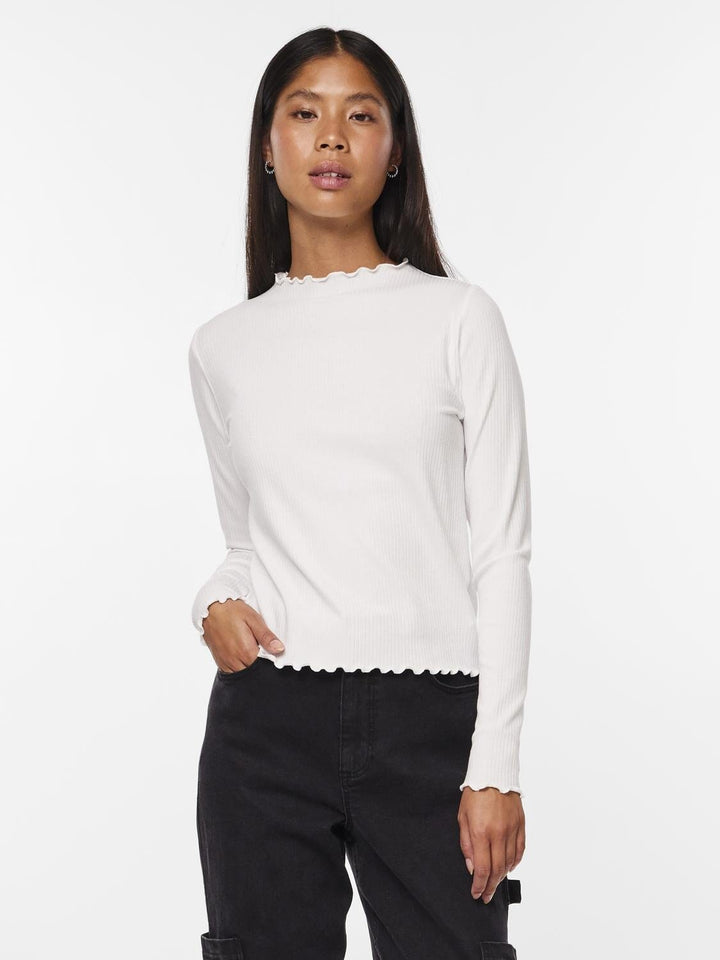 Pieces - Pcnicca Ls Top - 4073266 Bright White Bluser 