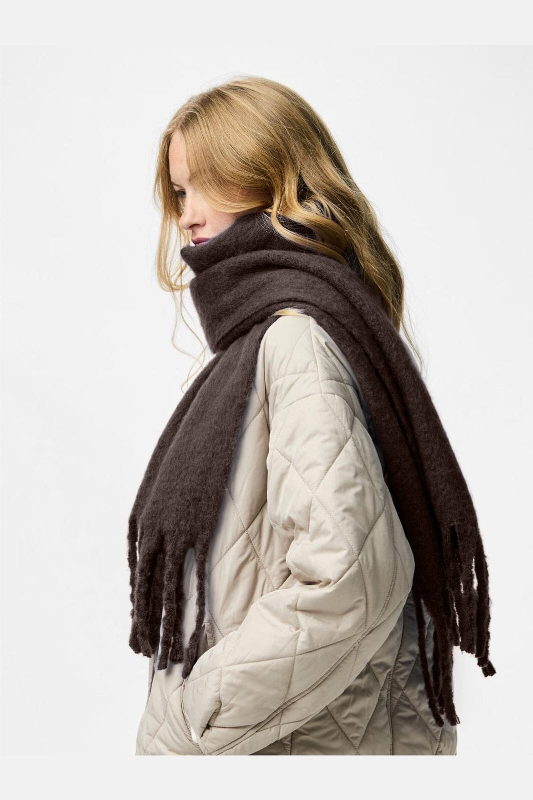 Pieces - Pcnikita Long Scarf - 4803823 Hot Fudge