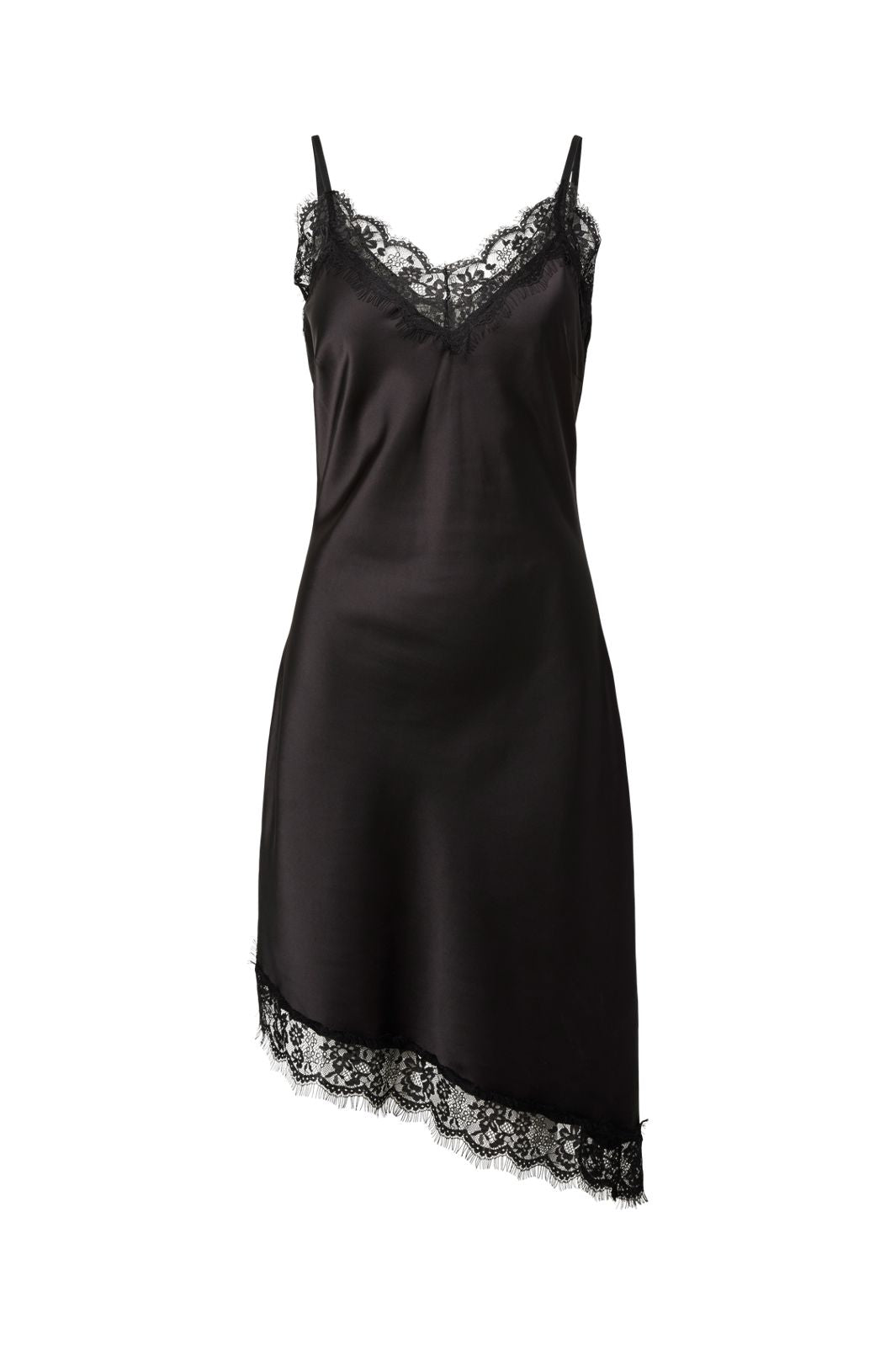 Pieces - Pcnomi Strap Satin Lace Dress - 5072990 Black