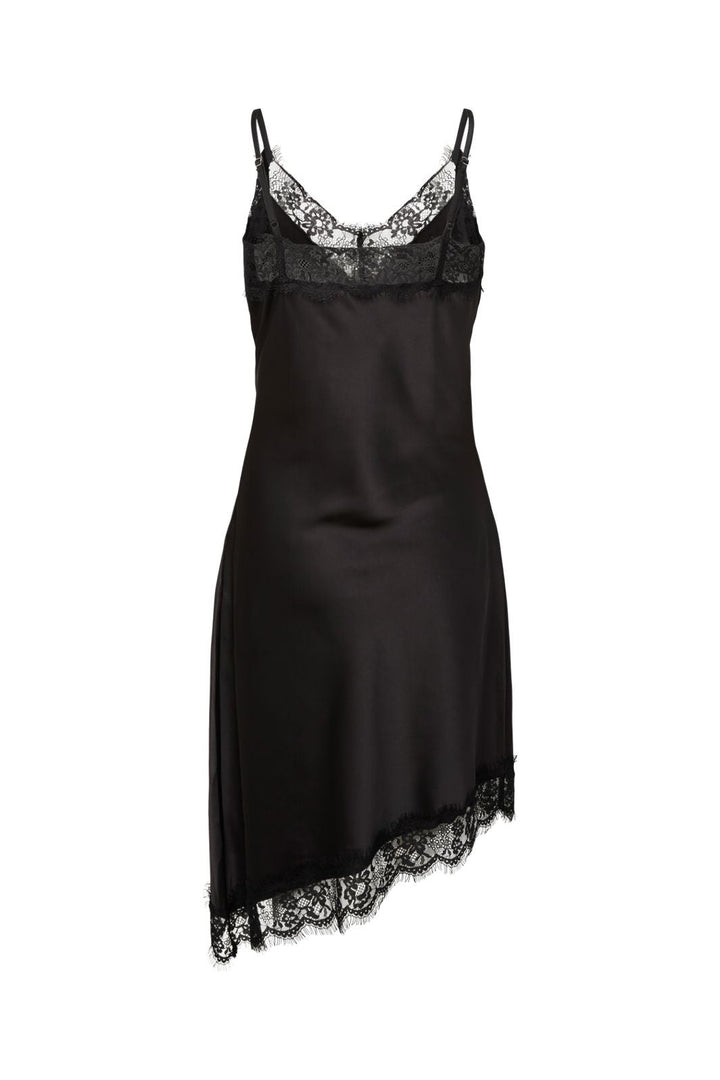 Pieces - Pcnomi Strap Satin Lace Dress - 5072990 Black