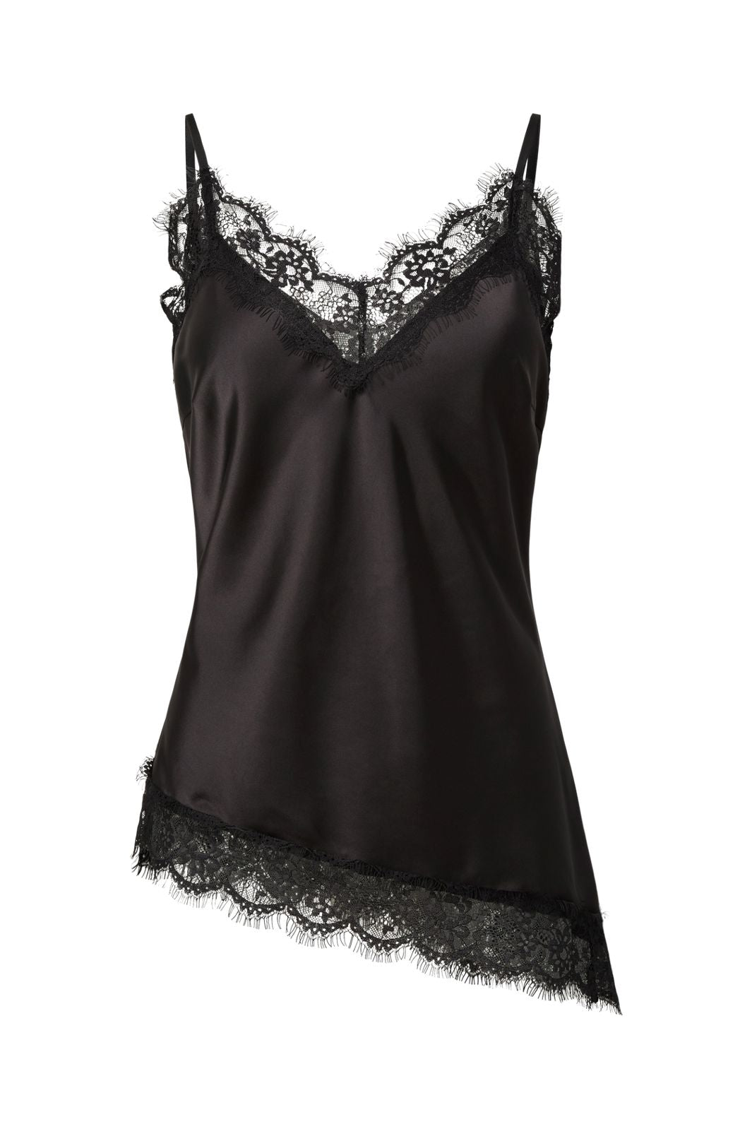 Pieces - Pcnomi Strap Satin Lace Top - 5072977 Black