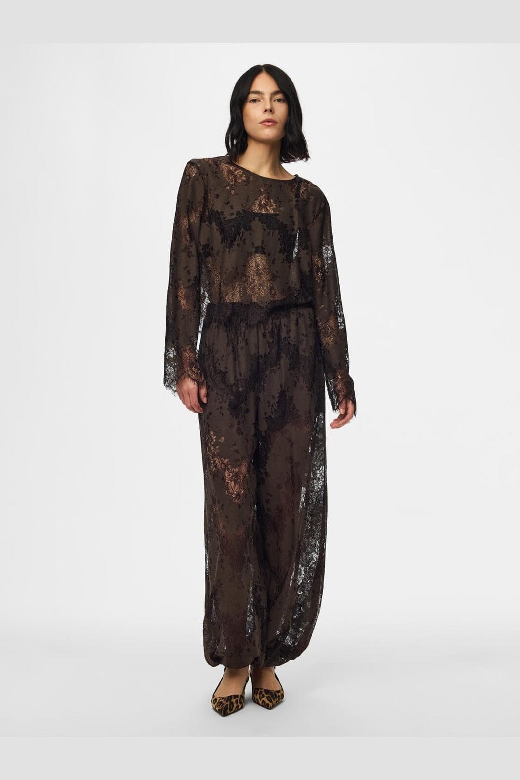 Pieces - Pcnorinne Balloon Pants - 5171275 Hot Fudge