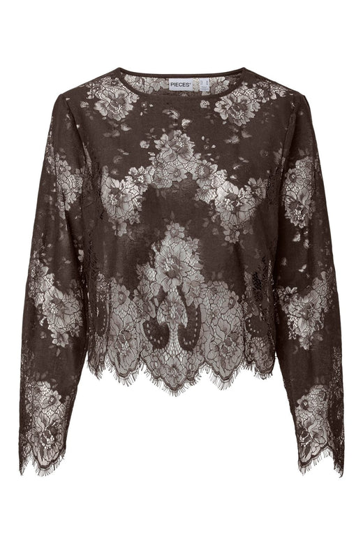 Pieces - Pcnorinne Ls Top - 5200464 Hot Fudge
