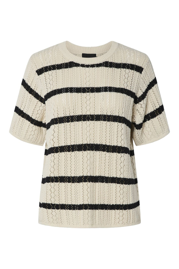 Pieces - Pcnuka Ss O-Neck Knit 17158293 - 4790668 - Birch Black