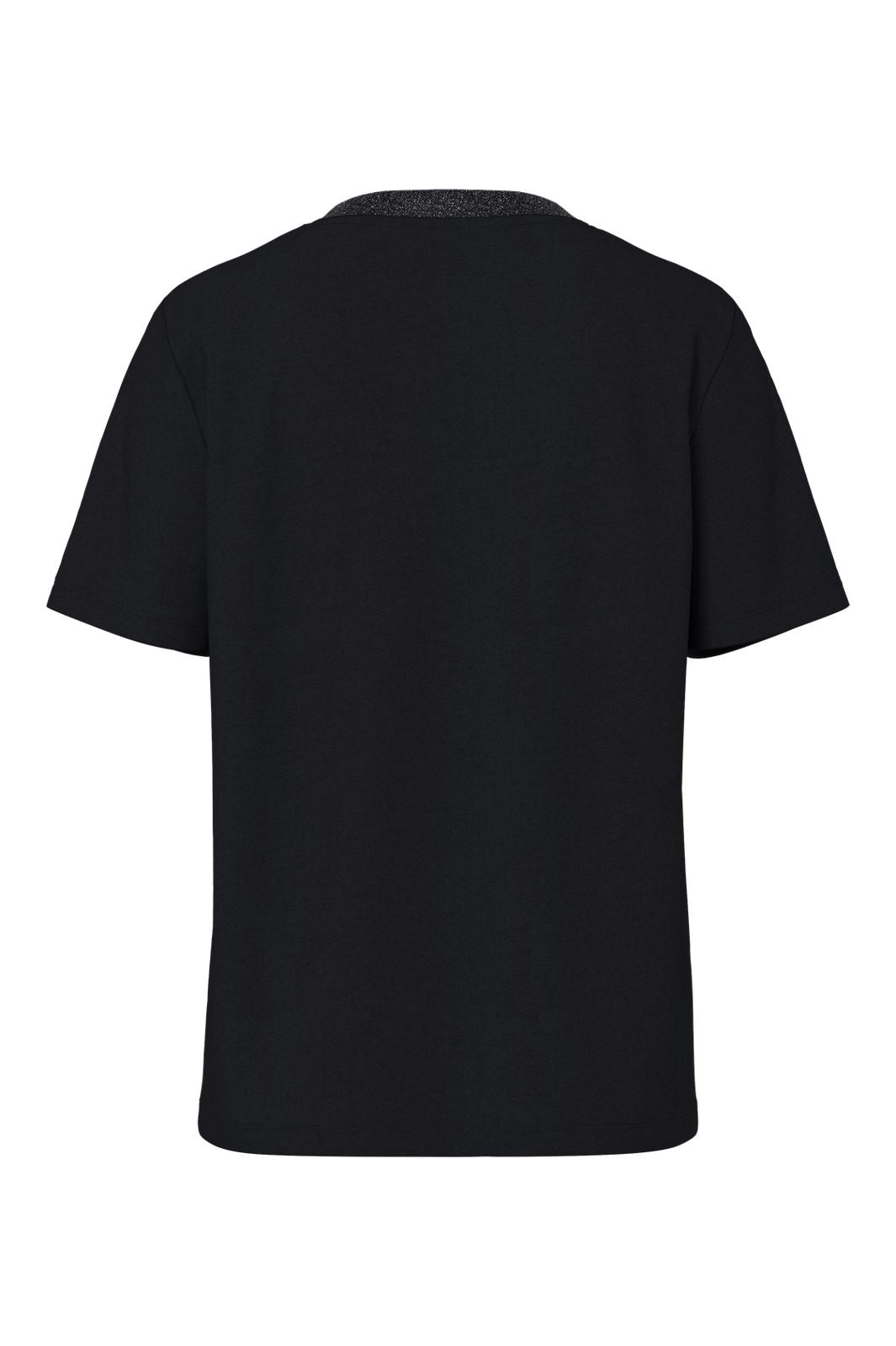 Pieces - Pcria Ss Lurex Neck Tee - 4991578 Black Lurex Rib