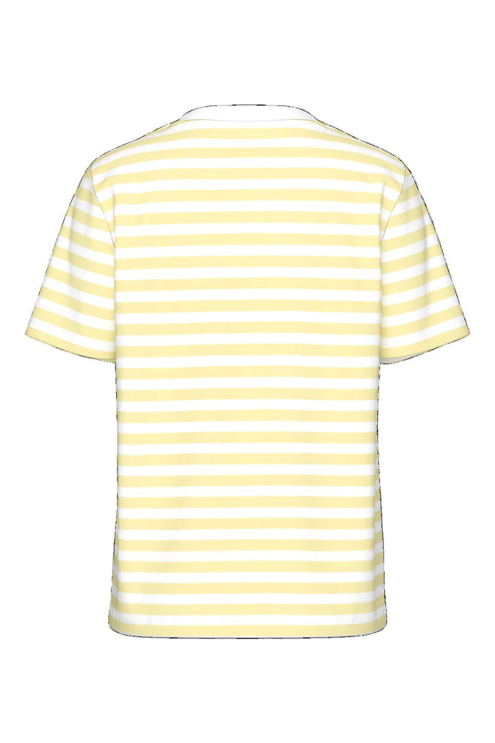 Pieces - Pcria Ss Tee Stripes - 4992581 French Vanilla Bright White