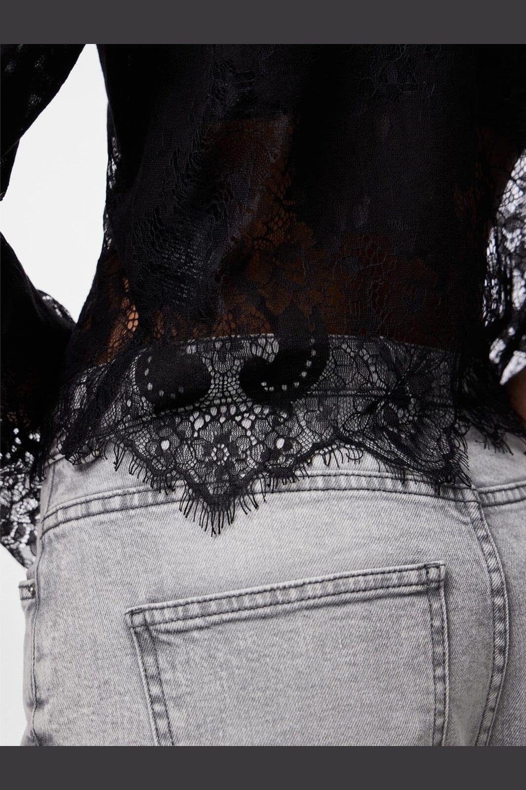 Pieces - Pcrinne Ls Lace Top Kca - 5071431 Black