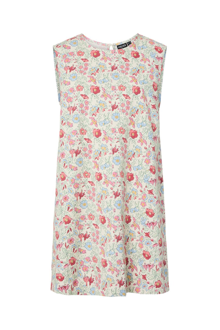 Pieces - Pcsalume Sl Short Denim Dress - 4953776 Birch Flower