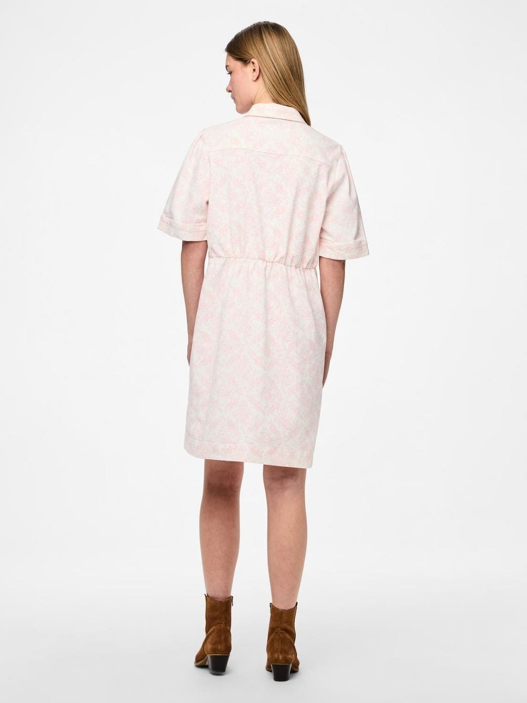 Pieces - Pcsalume Ss A-Shape Denim Dress - 4701725 Egret Flower