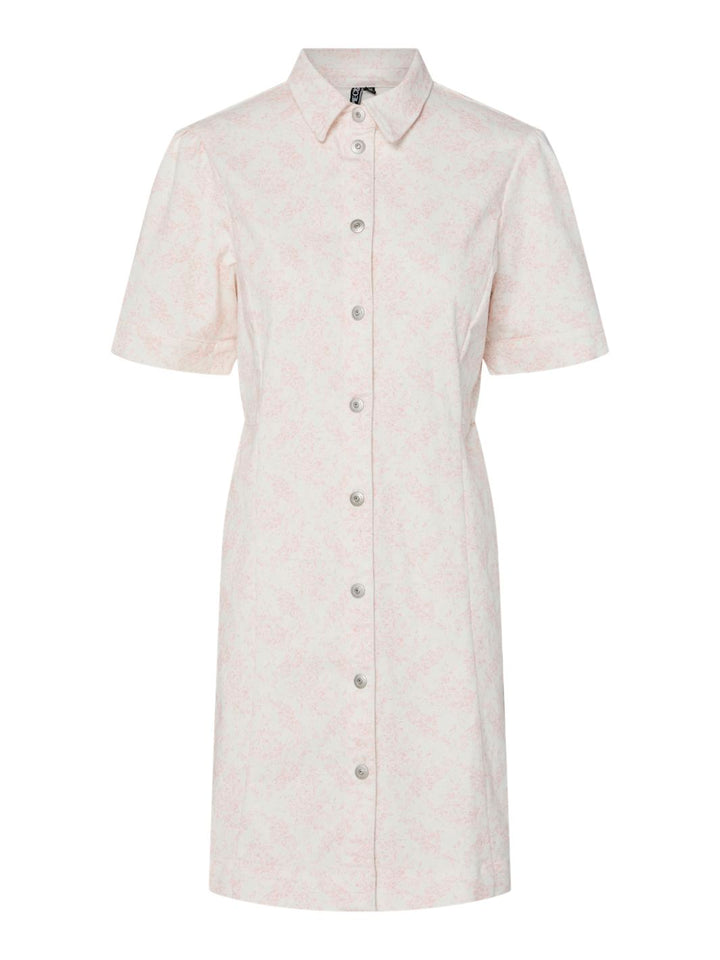 Pieces - Pcsalume Ss A-Shape Denim Dress - 4701725 Egret Flower