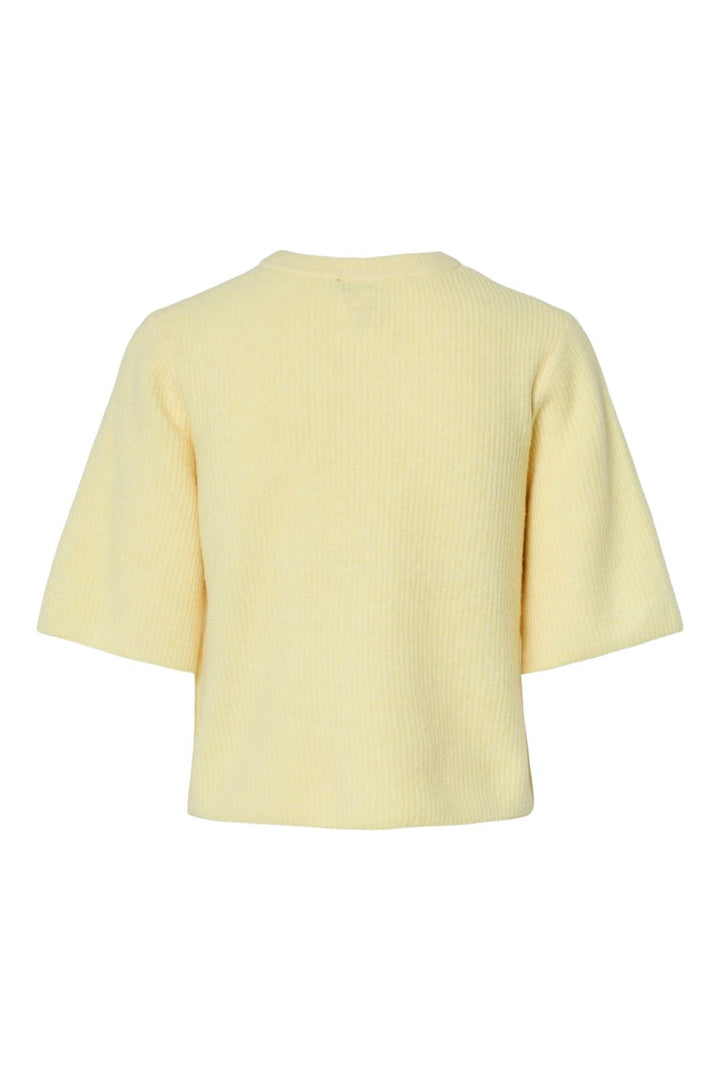 Forhåndsbestilling - Pieces - Pcsilly Ss O-Neck Knit Cardigan - 4797583 Pale Banana Melange