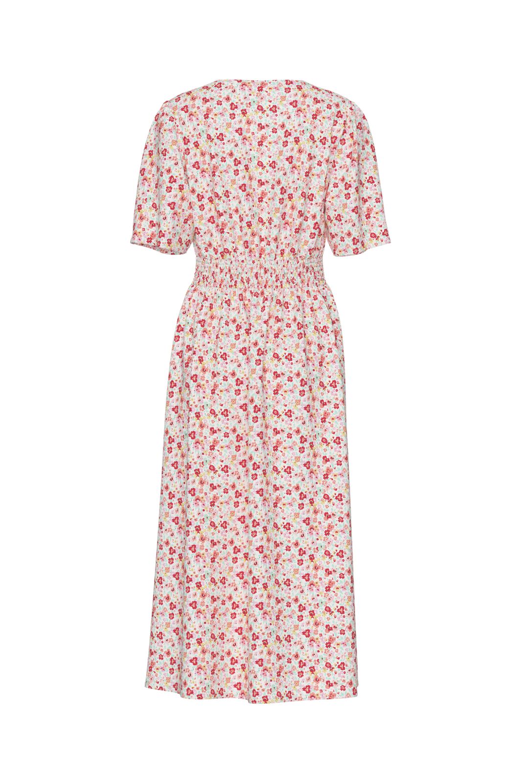 Pieces - Pctala Ss Midi Dress - 4764781 Cloud Dancer Multi Flower