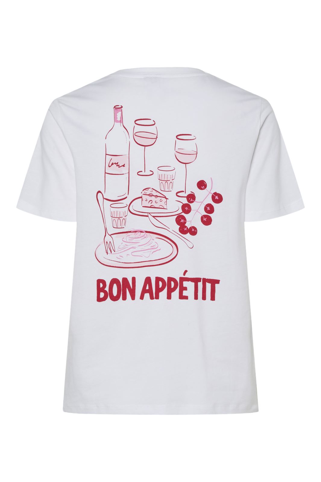 Pieces - Pctalia Ss Printed T-Shirt - 4730254 Bright White Bon Appetit