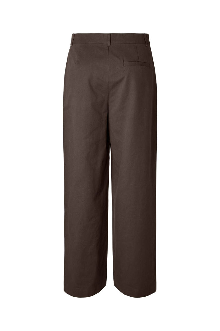 Pieces - Pctea Lace Detail Wide Pant - 5122880 Hot Fudge