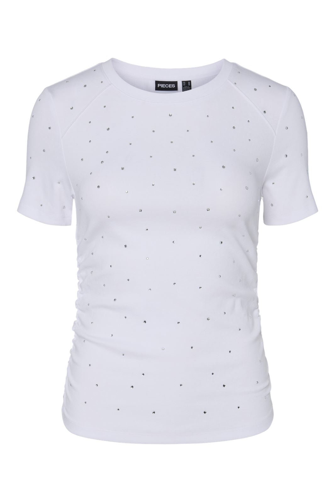 Pieces - Pctyler Ss Rhinestone Tee - 4737827 Bright White