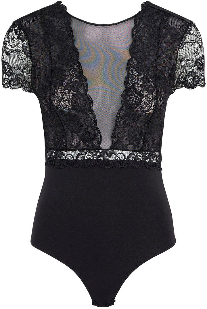 PIECES - Sicca SS Bodystocking - Black Bodystockings 