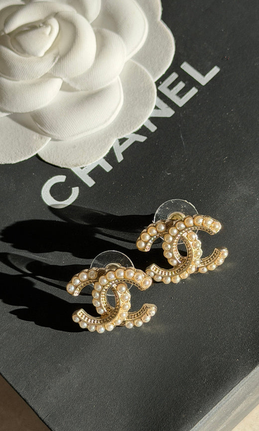 Preloved Vintageline x Molly&My - Vintage Chanel CC Øreringe - Forgyldt Øreringe 