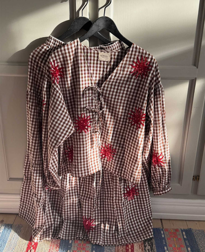 Sissel Edelbo - Nanette Top SE 1623 - Brown Checks