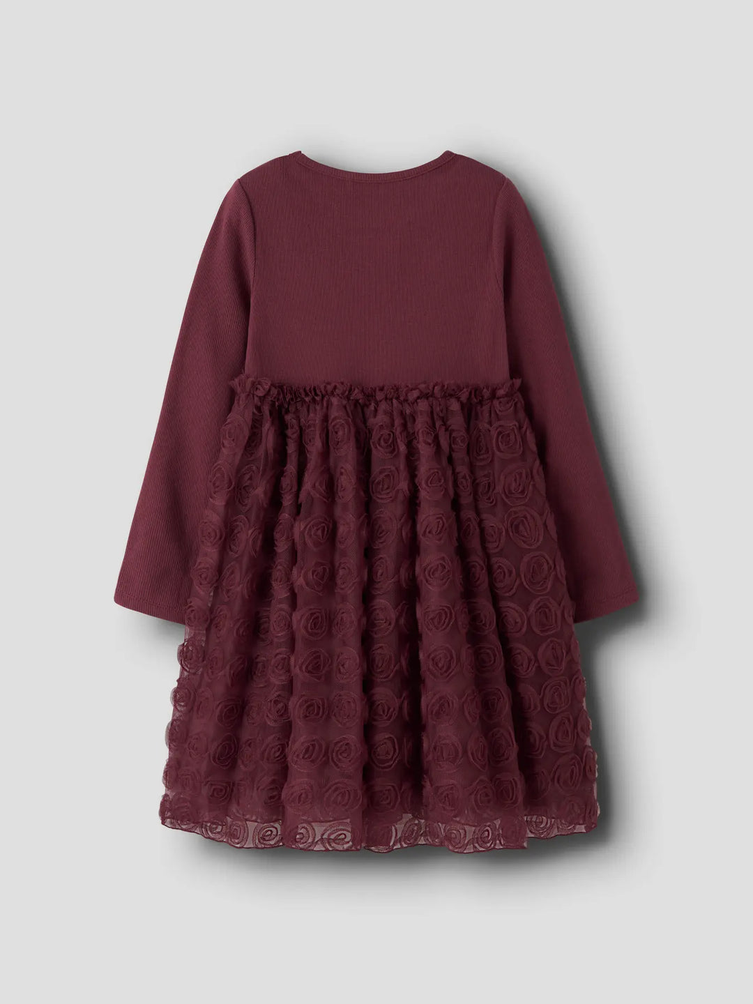 Name It - Nmfsykia Tulle Ls Dress - 4888968 Burgundy