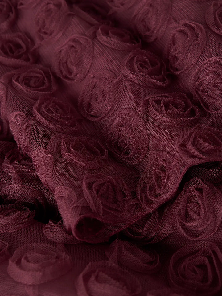 Name It - Nmfsykia Tulle Ls Dress - 4888968 Burgundy