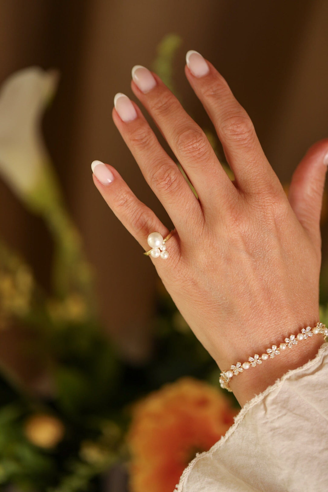 Rooted - Pearl Ring - Forgyldt Ringe 