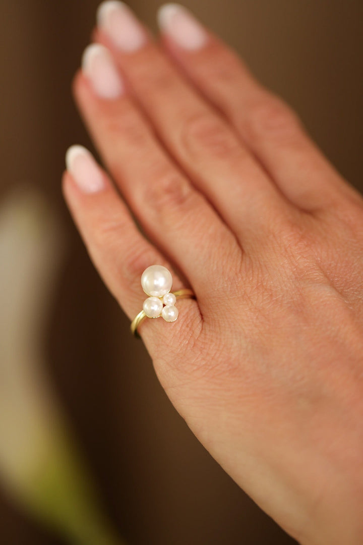 Rooted - Pearl Ring - Forgyldt Ringe 
