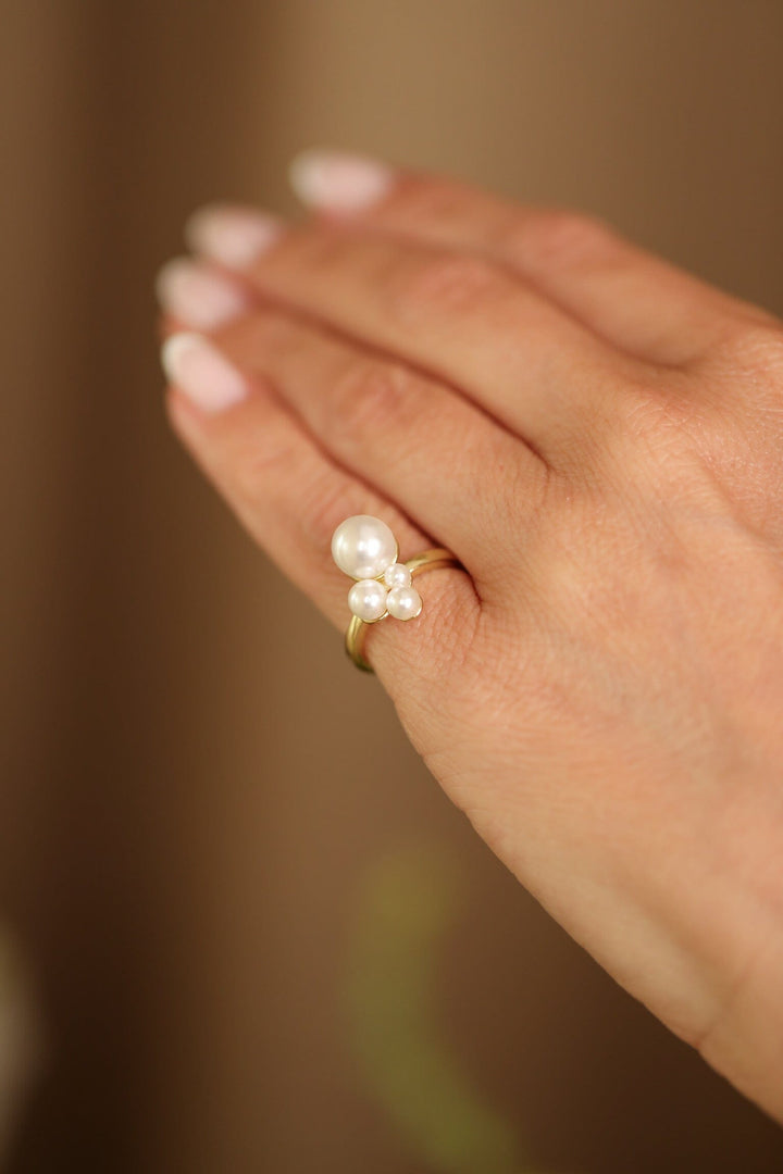 Rooted - Pearl Ring - Forgyldt Ringe 